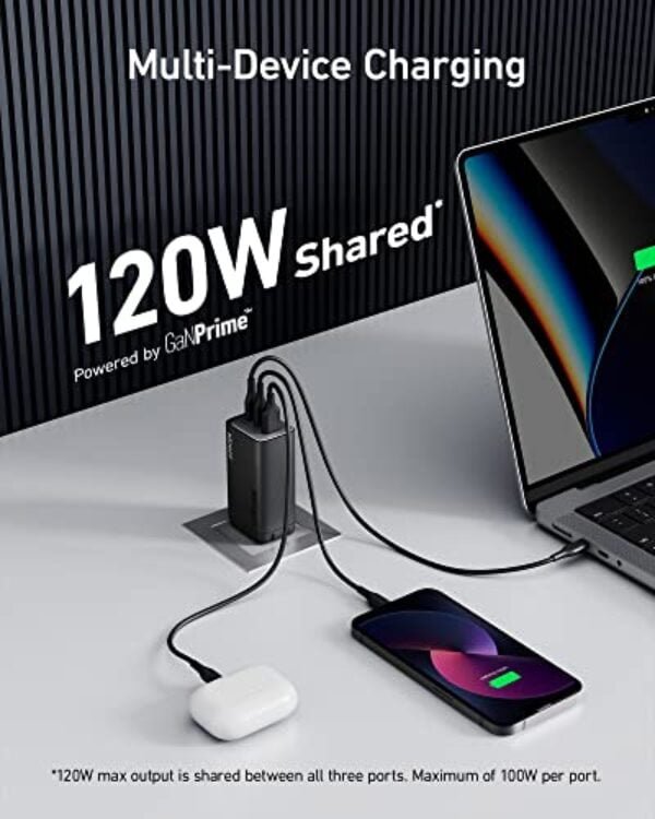 anker usb c charger anker 737 charger ganprime 120w pps 3 port fast compact 1