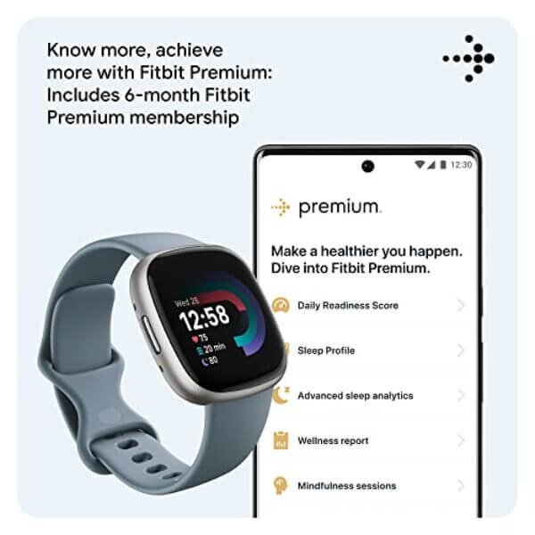 fitbit versa 4 fitness smartwatch with daily readiness gps 24 7 heart rate 1 4