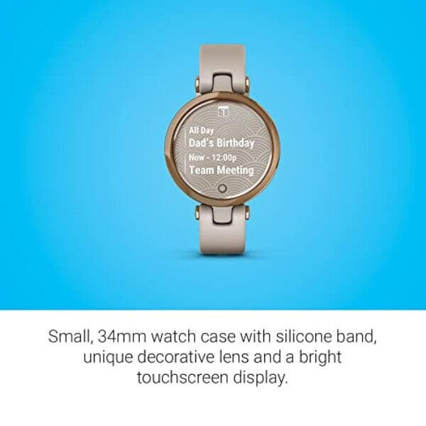 garmin lily small gps smartwatch with touchscreen and patterned lens rose 3