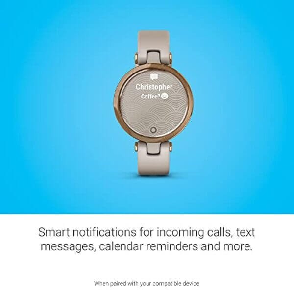 garmin lily small gps smartwatch with touchscreen and patterned lens rose 5
