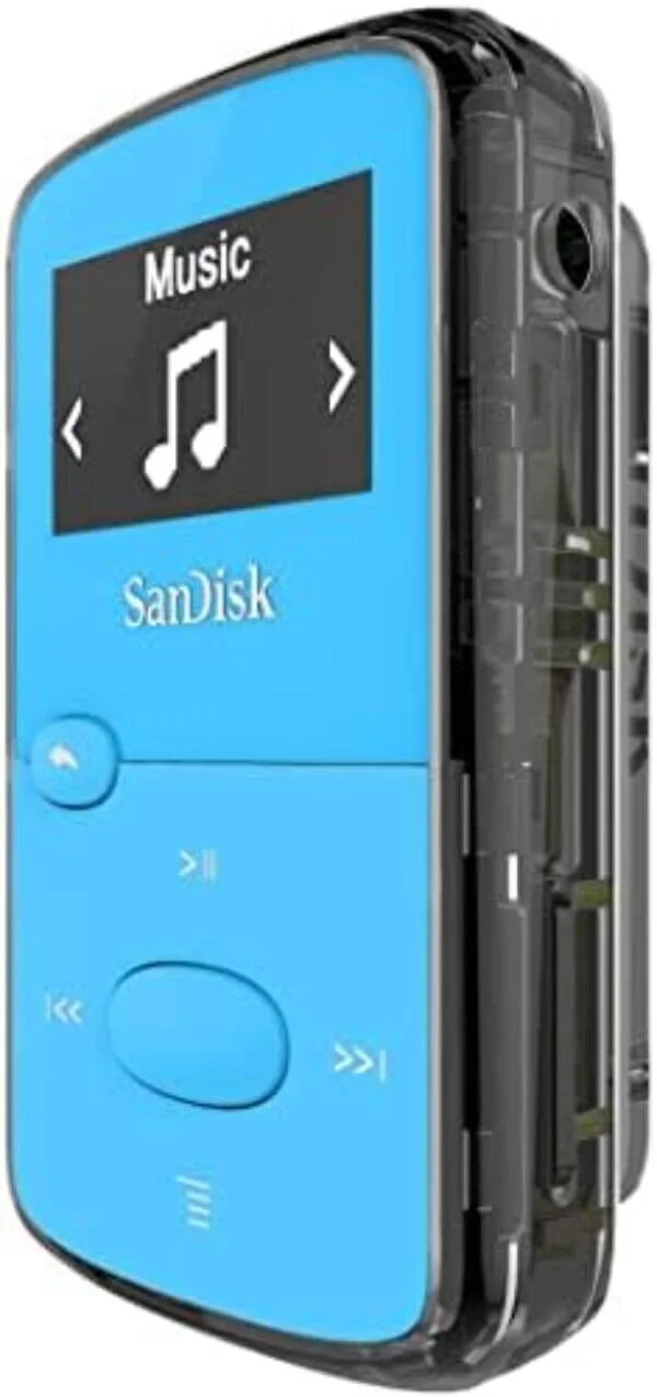 sandisk 8gb clip jam mp3 player blue microsd card slot and fm radio 1 1