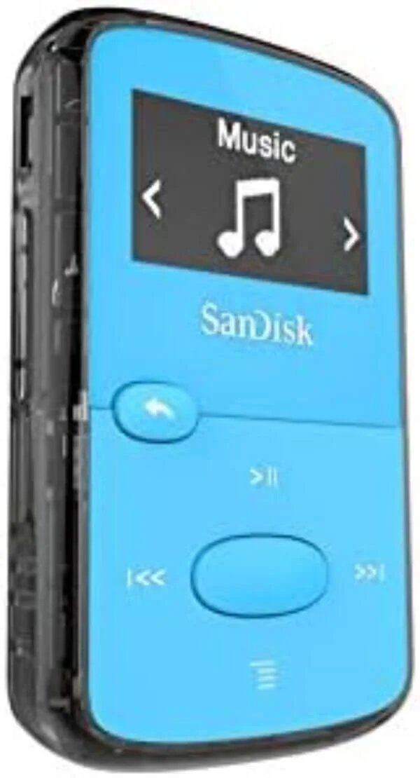 sandisk 8gb clip jam mp3 player blue microsd card slot and fm radio 1 3